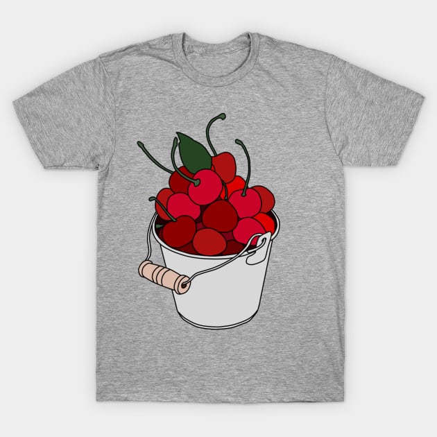 Bucket of cherries T-Shirt by kaiserka-art